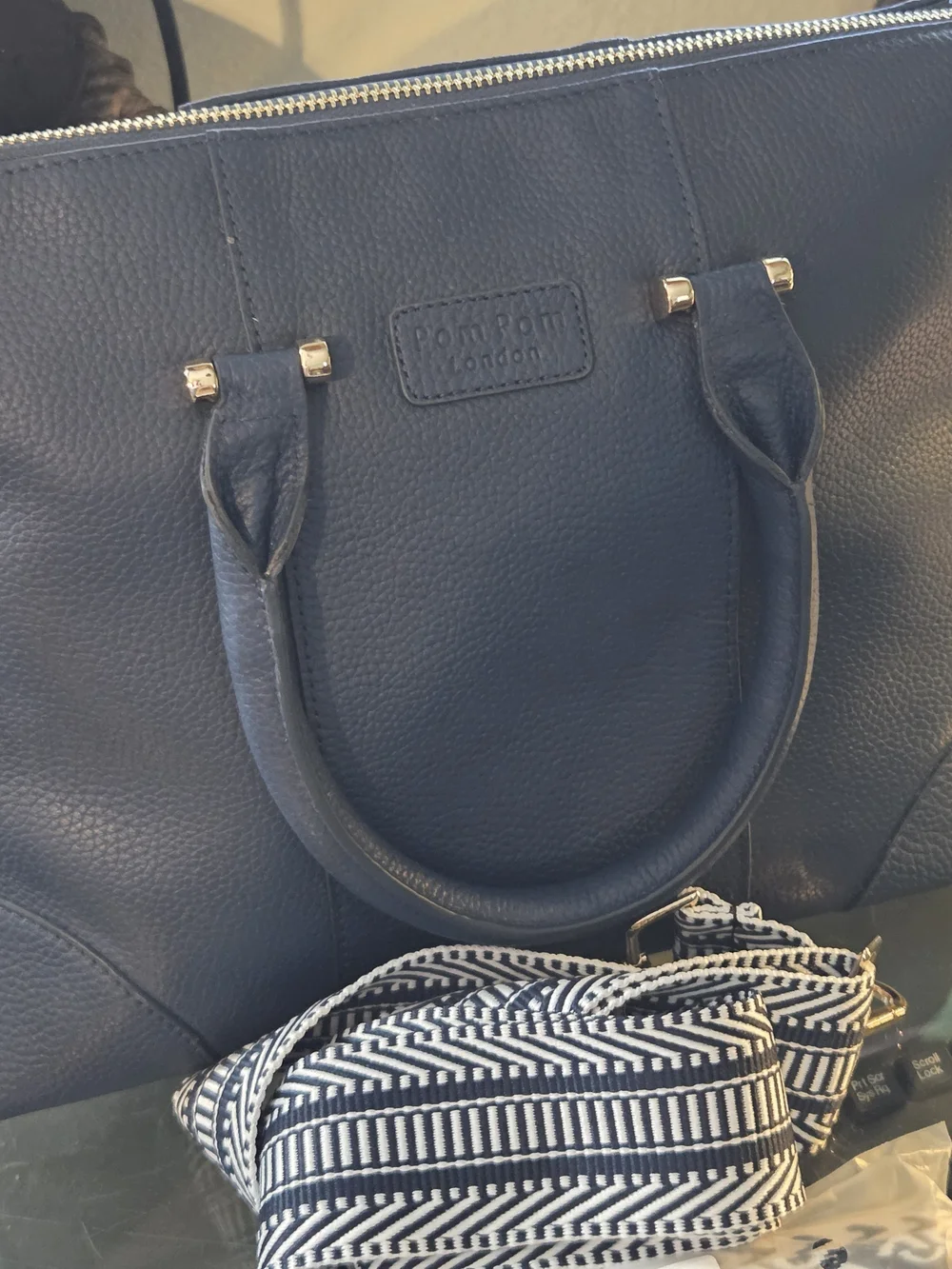 EUC Pom Pom London Greenwich Tote In Moonlight Blue